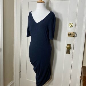 T Alexander Wang V Neck Modal Blend Short Sleeve Hem Jersey L